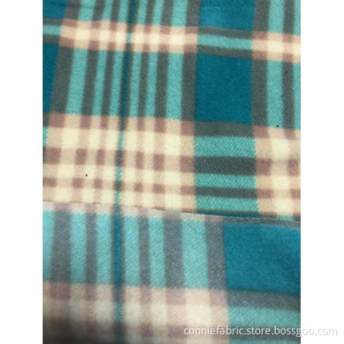 Polar Fleece Lattice Printed One Side Anti-Apling Fabric